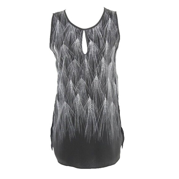Premise Studio Sz XS Black Gray White Rounded Side Splits 100% Polyester Top - Picture 1 of 6